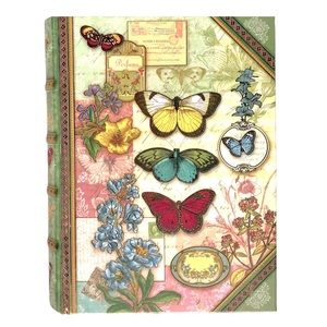 Punch Studio Butterfly Patchwork Book Box (94281B) (Cards NOT Included)